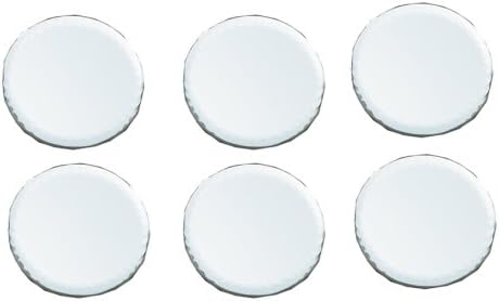 Biedermann & Sons 4-Inch Round-Shaped Beveled Mirror Plates, Set of 6