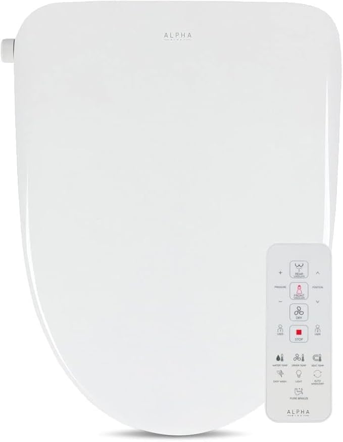 ALPHA BIDET UX Pearl Bidet Toilet Seat in Round White | Ultra Low Profile | - Image 2