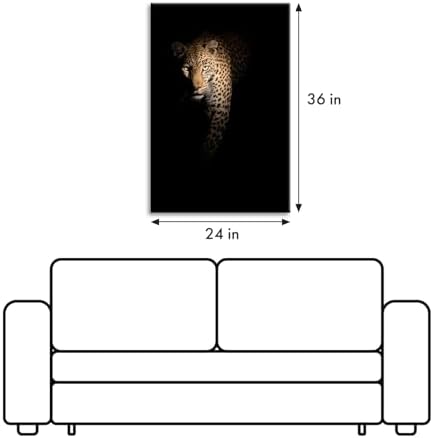 SEVEN WALL ARTS Leopard Wall Art Wildlife Portrait Photography Close-Up Animal Print Framed Artwork for Living Room, Bedroom, or Office Decor, 24"x36"