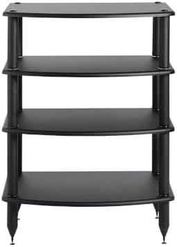 Pangea Audio Vulcan Four Shelf Audio Rack, Media Stand, and Components Cabine...
