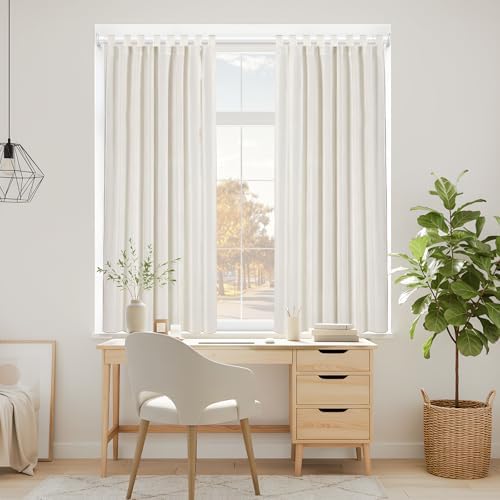 Spring Tension Curtain Rod 32-76 inch, White | Adjustable Expandable Tension Curtain Rod No Drilling, Tension rods for Window Doorway Kitchen Curtain