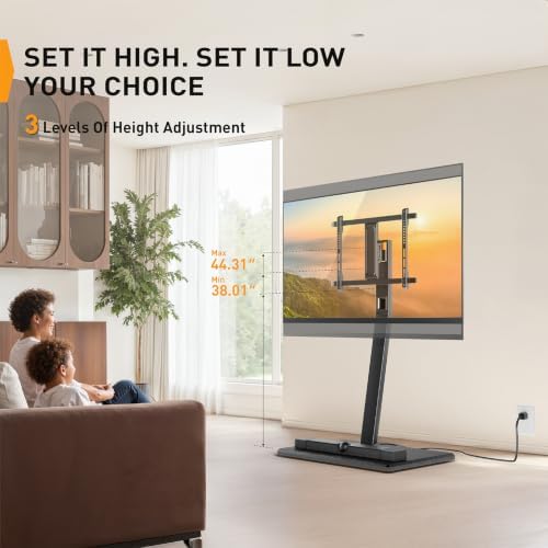 Perlegear Rolling TV Stand with Power Outlet for 32โ70 inch TVs