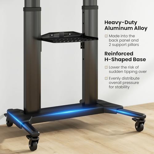 Goplus Rolling TV Stand for 32"-85" Flat Curved LED/LCD/OLED TVs up...