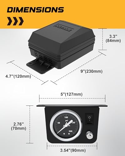 retrue onboard air compressor system for truck airbag on a desk or shelf