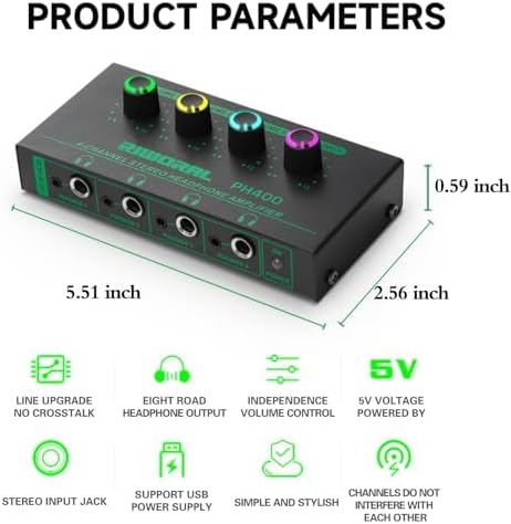 Riworal 4 Channels Headphone Amplifier - Image 9
