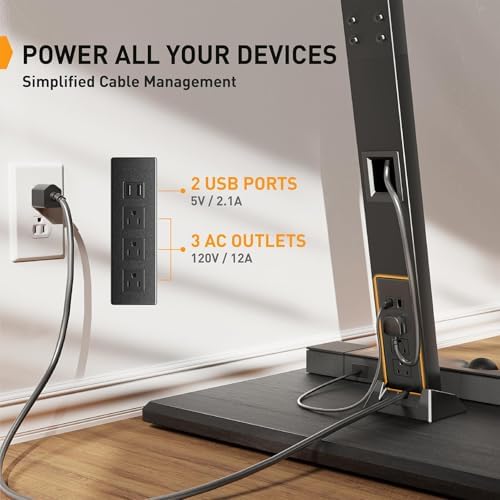 Perlegear Rolling TV Stand with Power Outlet for 32โ70 inch TVs