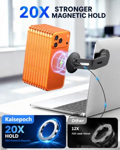 Magnetic Phone Mount for Laptop๏ผTesla,15W Wireless for Magsafe Charger