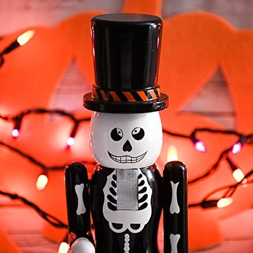 Ornativity Christmas Scary Skeleton Nutcracker โ Black and White Wooden Day o...