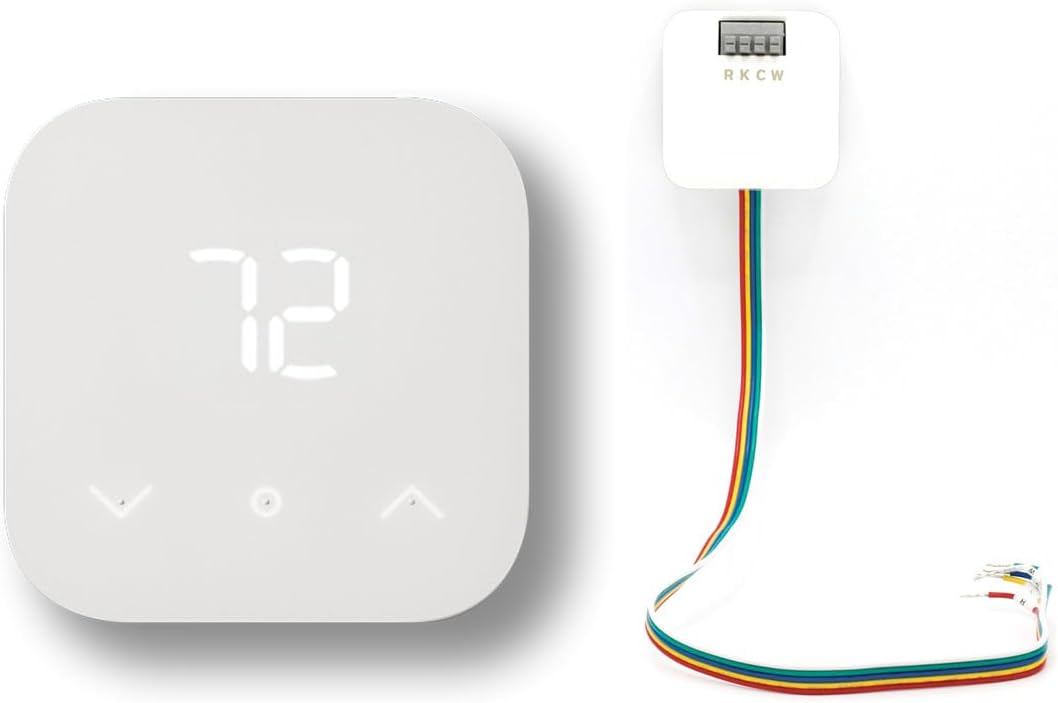 Amazon Smart Thermostat with C-wire adapter, Save money and energy, Works wit...