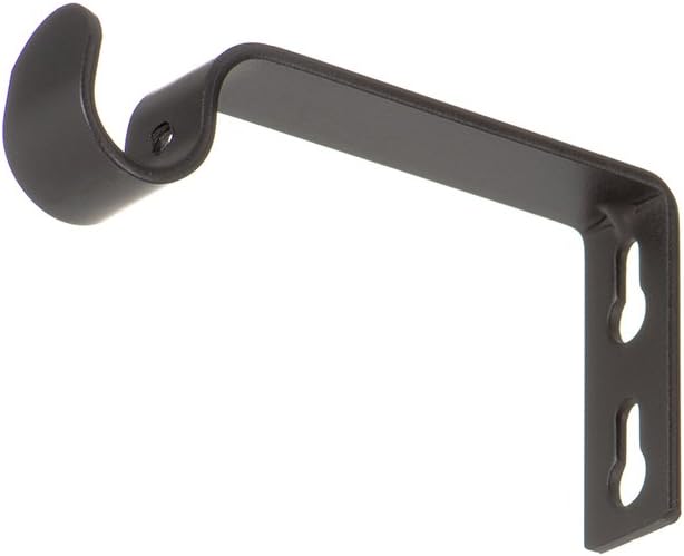 Ivilon Fixed Brackets for Curtain Rods - for 1/2 or 5/8 Inch Rods. Set of 2 - Antique Black