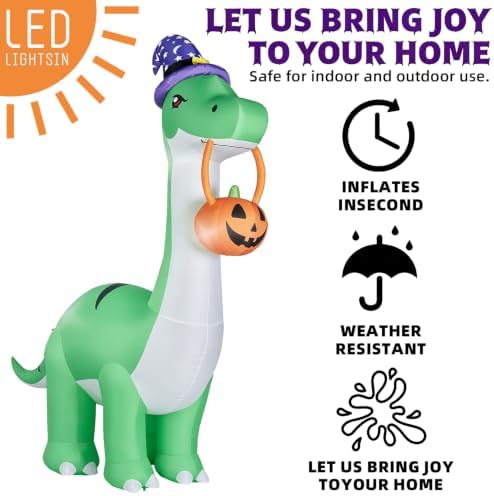 12FT Halloween Inflatable Huge Dinosaur Decorations Outdoor Blow Up