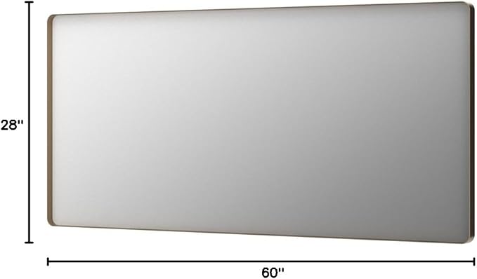 LOAAO 60”X28” Gold Bathroom Mirror, Rounded Rectangle Gold Frame Mirror - Image 9