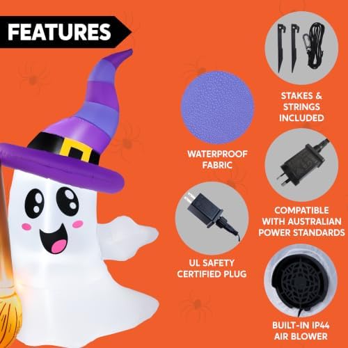 JOYIN Halloween Inflatables Ghost Outdoor Decorations, Cute Blow Up Ghost Hol...