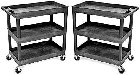 Tubstr 3-Tier Rolling Utility Cart with Wheels | Durable Tool Cart with Locki...
