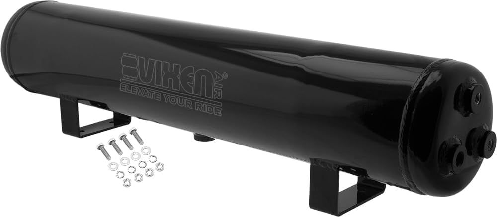 Vixen Air 4 Gallon Aluminum Air Tank 200 PSI, 7 Ports Kit Black VXT4100AB For...