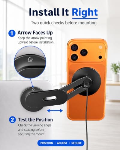 Magnetic Phone Mount for Laptop๏ผTesla,15W Wireless for Magsafe Charger
