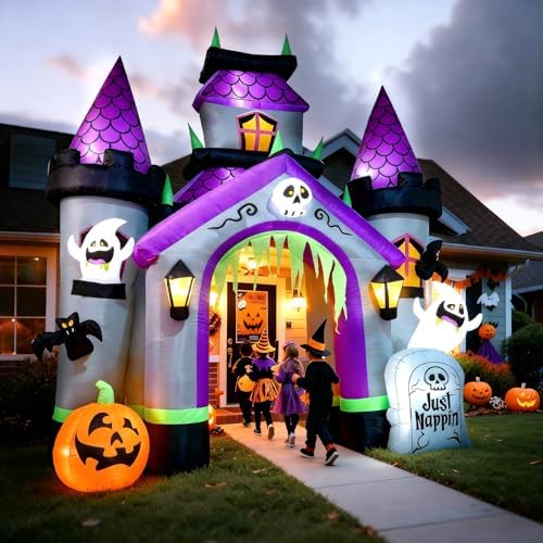 ZPISF Halloween Inflatables 12 FT Haunted House Castle Archway Decorations