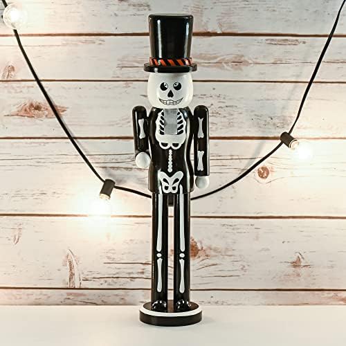 Ornativity Christmas Scary Skeleton Nutcracker โ Black and White Wooden Day o...