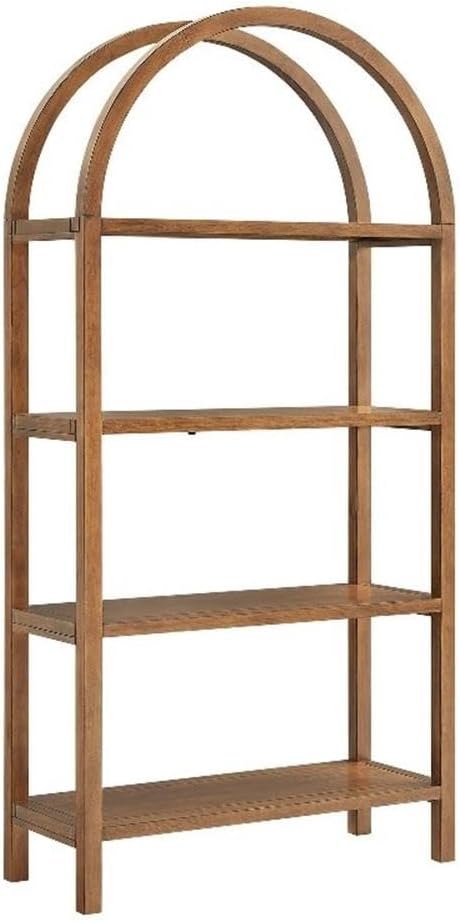 Modway Vexley 72 Inch Large Arched Bookshelf in Walnut โ Modern Pine and Acac...
