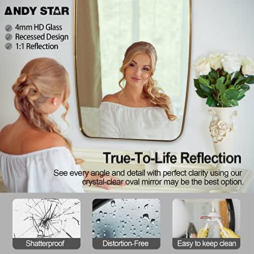 andy star oval mirrors for bathroom, 20x28 gold, view 9