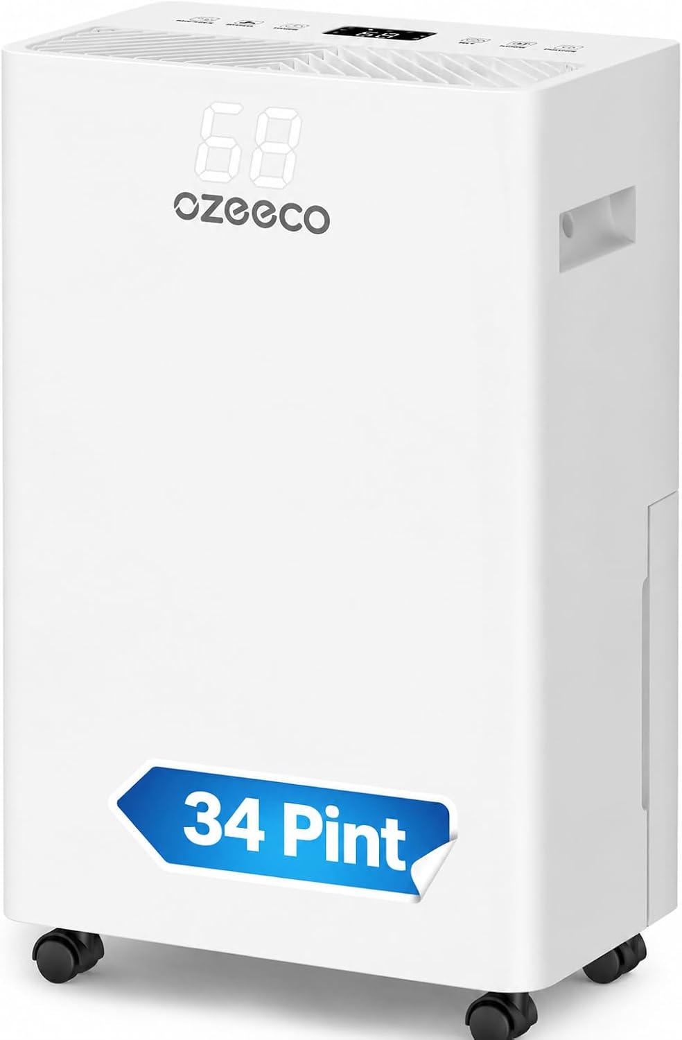 34 Pint/Day Dehumidifier for Basement with Drain Hose, 2500 Sq.Ft, 35dB