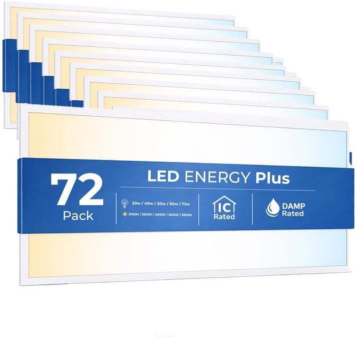 72 Pack 2x4 LED Flat Panel Light for Drop Ceiling, 9360lm Selectable 30W/40W/...
