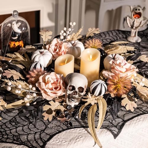Valery Madelyn 24" Halloween Wreath for Front Door Decor with Lights