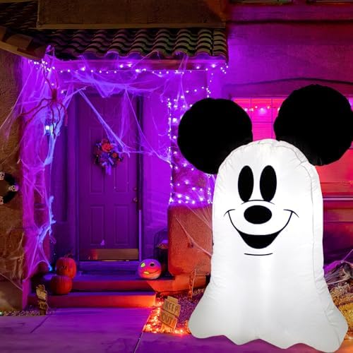 Halloween Inflatable Outdoor Decoration,Mouse Theme Cute Ghost Blow Up Outdoo...