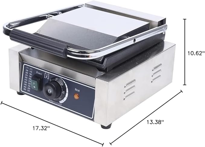 Grill Sandwich Maker, Panini Press Electric Contact Grill Single - Image 8