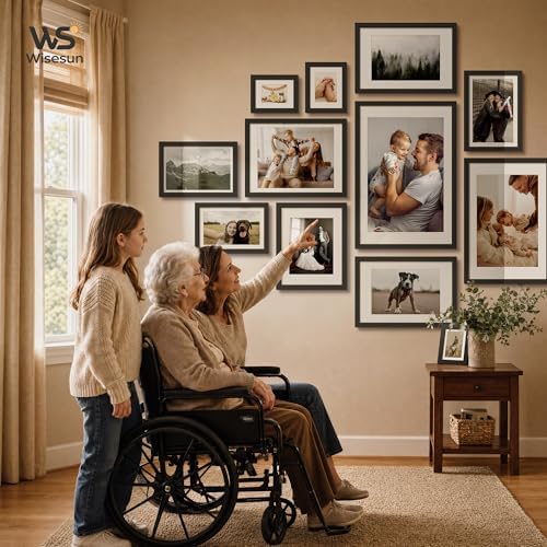 5x7 Picture Frame Black - 3 Pack, Solid Wood Frame, with HD Tempered Glass, Displays 4x6 or 5 x 7 Photo, for Tabletop & Wall in Living Room, Bedroom, Office, Gallery