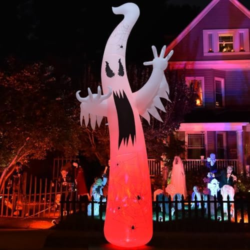 GOOSH 12 FT Halloween Inflatables Ghost Outdoor Decorations Blow Up Yard Gian...