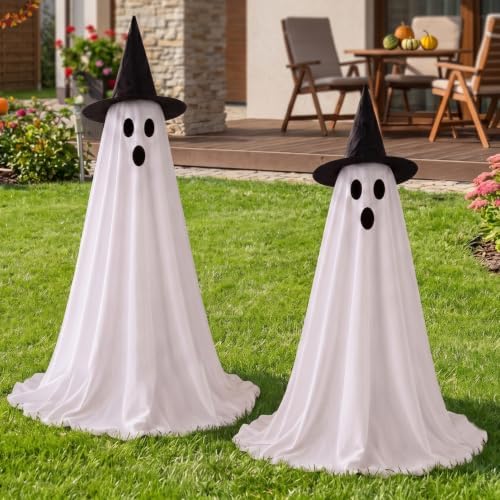2 Packs 59โ Halloween Decorations Outdoor, Spooky Light Up Ghost Indoor Decor...