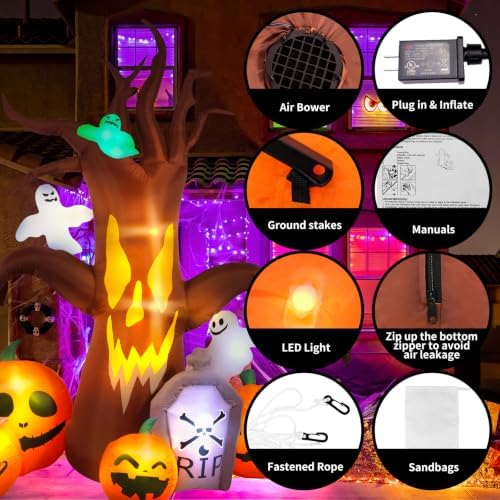 Max Fun 8FT Halloween Inflatables Decorations Inflatable Dead Tree Outdoor De...