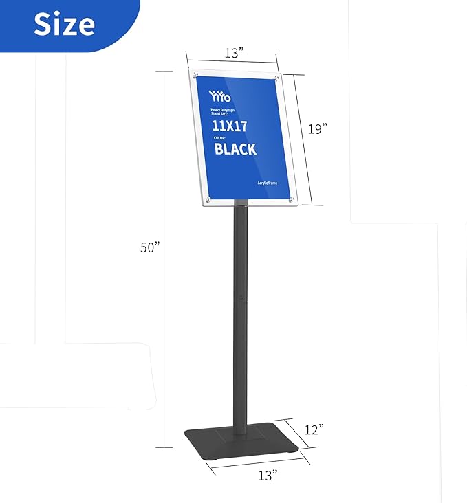 YIYO Sign Stand Poster Stand,adjustable heavy duty pedestal Sign Holder Floor - Image 8