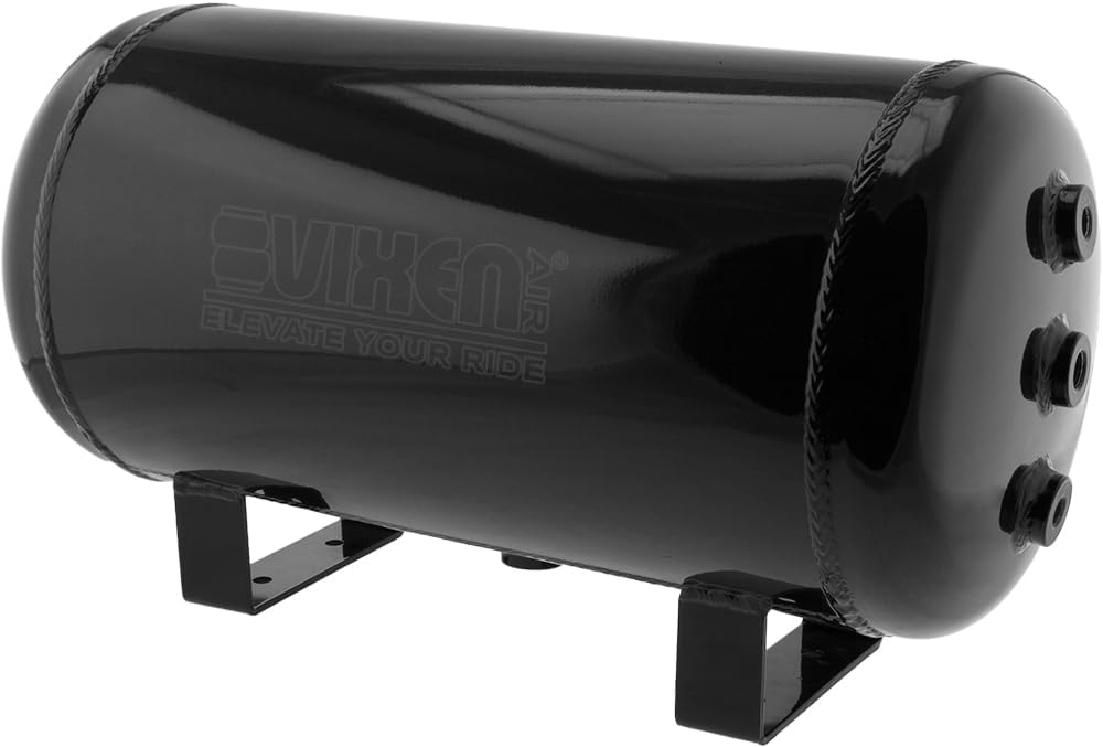 Vixen Air 6 Gallon Aluminum Air Tank 200 PSI, 9 Ports Kit Black VXT5200AB For...