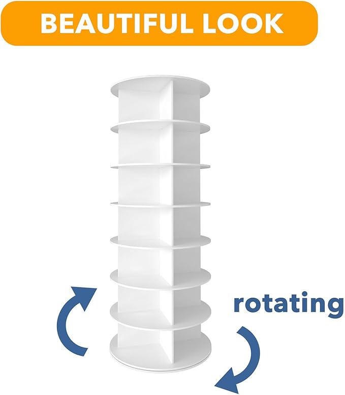 SpaceAid 7 Tier Rotating Shoe Rack Tower, Spinning Shoe Display Lazy Susan - Image 7