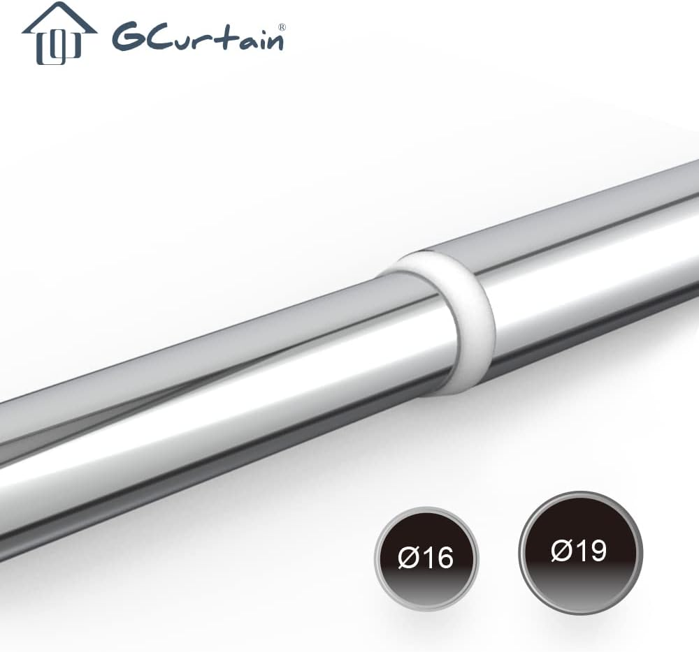 Shower Curtain Rod No Drilling, Spring Tension Rod, 34-56 Inch, 3/4 Inch Diameter, Suction Cup on Either End, 1PCS, White