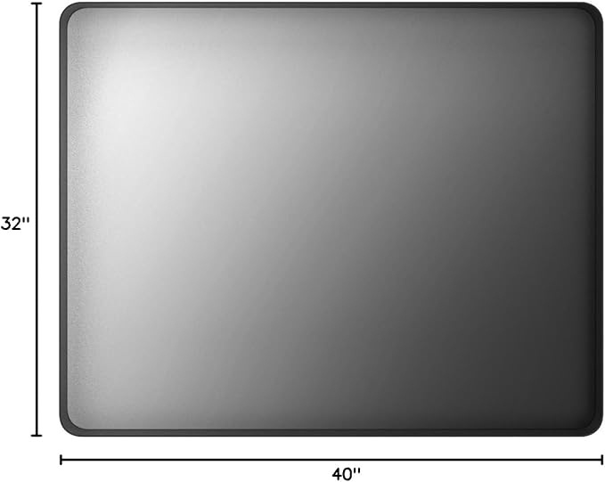LOAAO 40X32 Inch Black Metal Framed Bathroom Mirror - Image 8