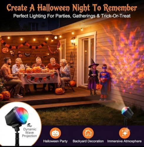 Christmas Ocean Wave Projector Light Outdoor๏ผHalloween Water Effect Lamp