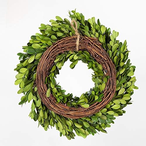 Preserved Boxwood Wreath, 11 Inches, Green Wreath for All Seasons Indoor Use ...