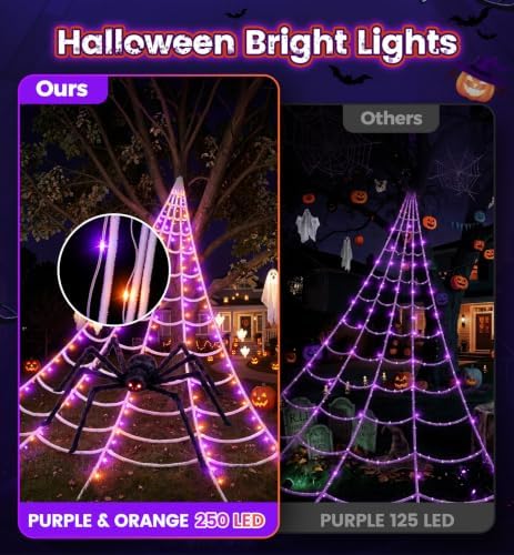 Upgrade Halloween Spider Web Decorations Outdoor + 59" Giant Spider Dรฉcor