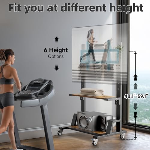 AENTGIU Rolling TV Stand, Mobile TV Stand for 32-75-Inch TVs up to 150lbs