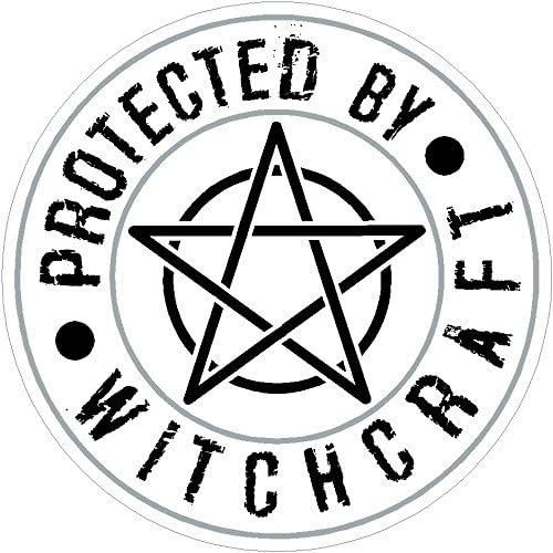 Protected by Witchcraft Wicca Wiccan Witchcraft Pagan (Diameter 3.5 inches)