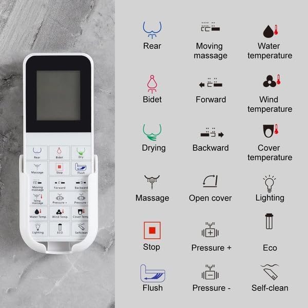 Smart Toilet with Warm Water Sprayer and Dryer, One Piece Bidet Toilet with - Image 9
