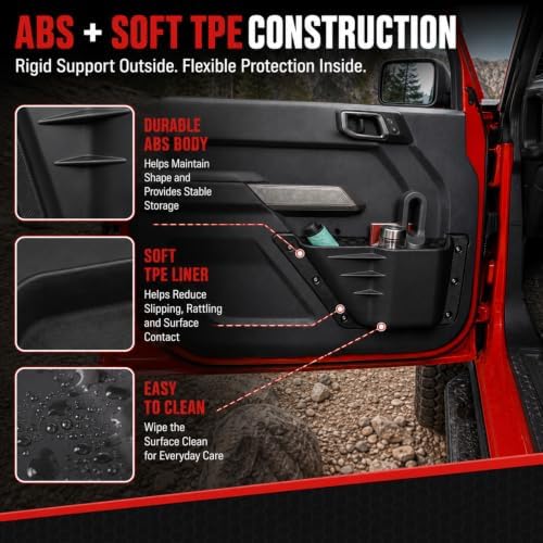 Mabett Front Door Pockets Storage Set for 2021-2026 Ford Bronco Accessories
