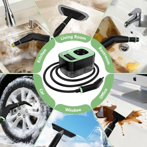 Steam Cleaner, Portable Steamer for Cleaning with 16pcs Accessories, 6-Level ...