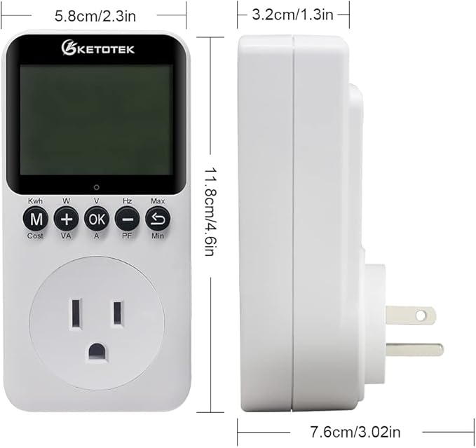 KETOTEK Watt Meter Power Meter Plug Electricity Usage Monitor - Image 8
