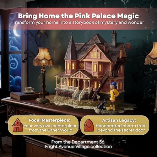 Department 56 Coraline Pink Palace Apartments Village Set โ Lighted Building ...