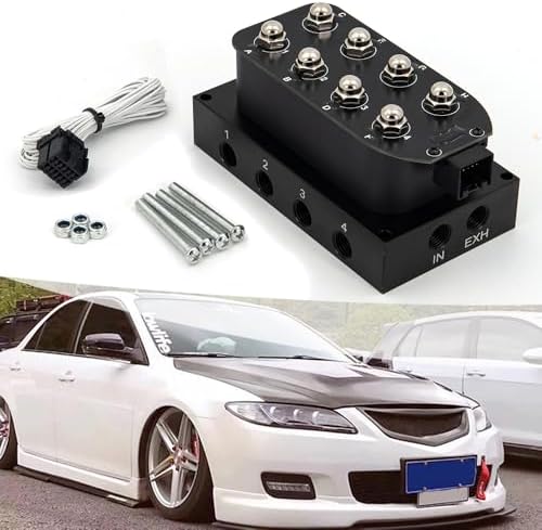 12V Air Ride Suspension Manifold Kit with 8 Air Ride Solenoid Valves