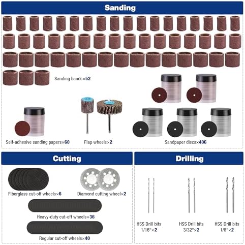 WORKPRO 698-Piece Rotary Tool Accessories Kit, Rotary Tool Bits for Easy Cutt...